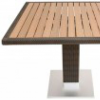 Synthetic Teak Table available in gray or teak color