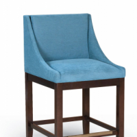 fully upholstered seat and back wood bar stool