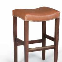saddle seat upholstered seat wood frame stool