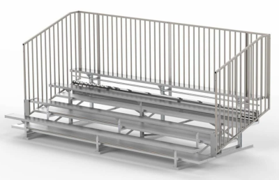 4 Row Bleacher with Guardrail