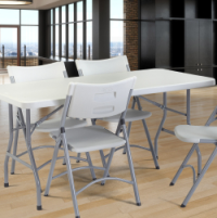 Blow Mold Plastic Folding Table & Chairs