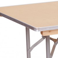 Wood Top Banquet Table Metal Edge