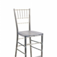 Chiavari Stool, clear resin, inner steel frame