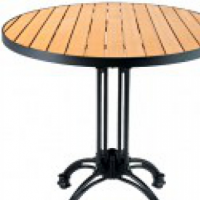 Outdoor dining tables with easy care synthetic teak
