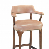 Wood frame stool in club chair style
