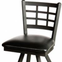 metal bar stool with padded seat windowpane back