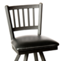 Vertical Metal Slat Swivel Stool