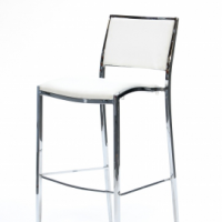 Metal bar stool with upholstered seat & Back