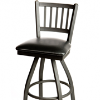 metal bar stool with swivel seat and padded or wood seat