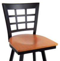 Metal Windowpane Swivel Stool