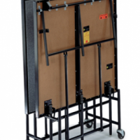 Mobile Risers fold in half on casters for compact storage