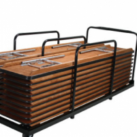 Store your conference tables in two stacks with this cart