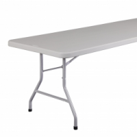 Plastic folding tables are lightweight and economical