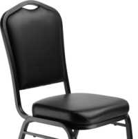 NPS 9310 Silhouette Black Vinyl Sandtex Frame Stack Chair
