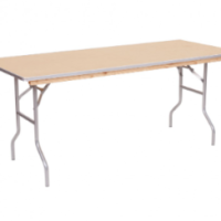 Wood Top Banquet Table Metal Edge