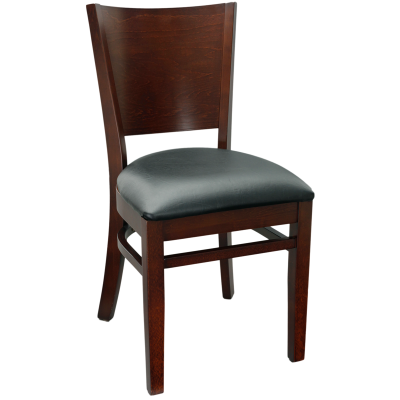 wood chairs for restaurant seating, commercial wood with upholstered seat or solid wood seat