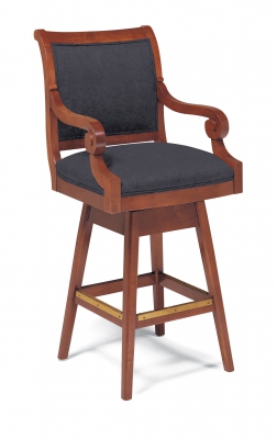 Wood base, swivel arm stool