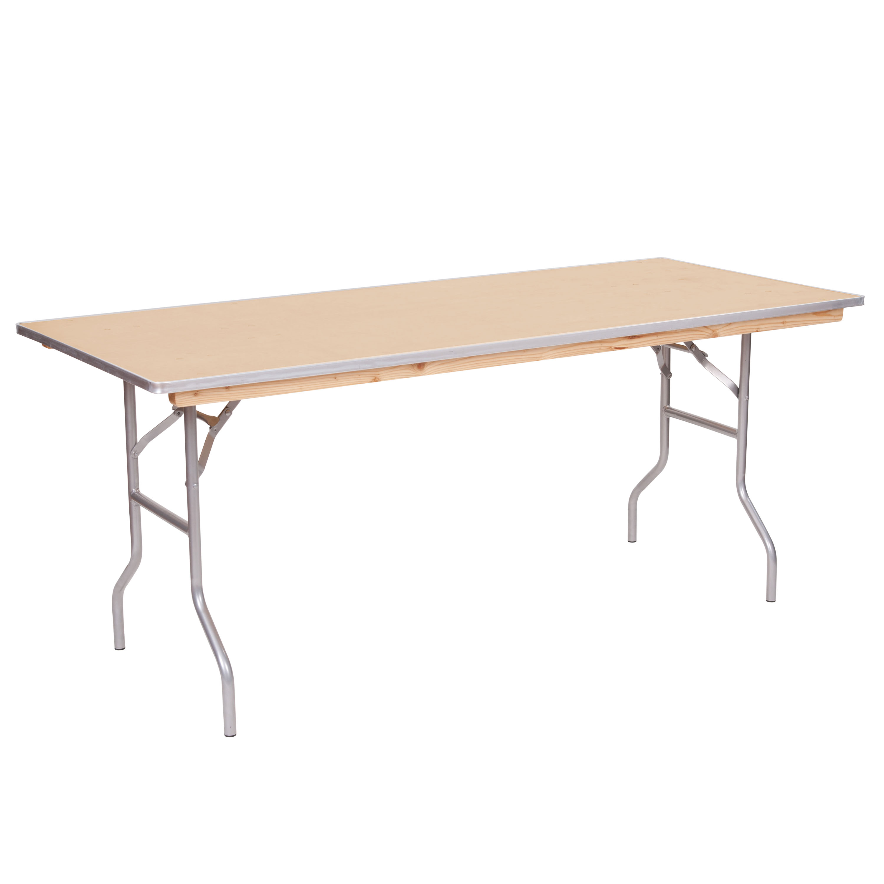 Wood Top Banquet Table Metal Edge